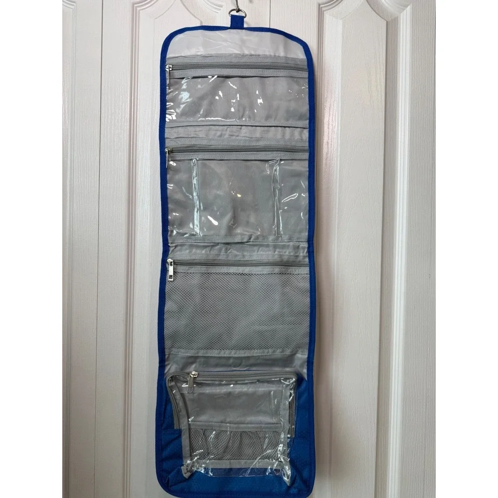 Hanging Toiletry Bag Travel‎ Organizer Pavilia Blue Foldable Cosmetic Makeup Ca